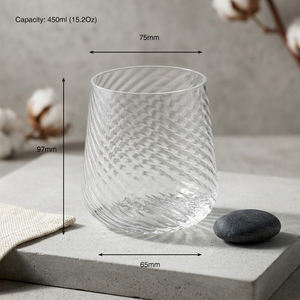 [Holar] Vasos de Plástico Transparentes Reutilizables de Alta Calidad Hechos en Taiwán, Diseño en Espiral de 15 oz, para Fiestas al Aire Libre y Junto a la Piscina - Product Image 3