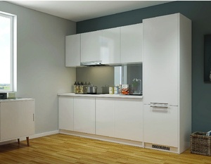 Gabinetes de Cocina Modernos de Vietnam, Montados en la Pared, Duraderos, de Tablero de Partículas, MDF, Madera Contrachapada, Ecológicos, con Manijas Metálicas, para Apartamentos, 5 Unidades - Product Image 2