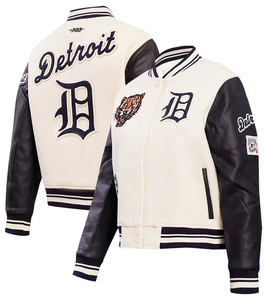 Chaqueta Universitaria Howard para Hombre, Color Azul Marino y Beige, con Letra H Bordada, Logotipo de Toro, Estilo Preppy, Cuello Camisero, para Otoño - Product Image 3