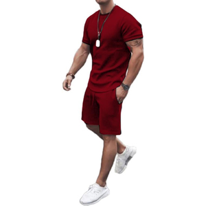 Fabricante de Conjuntos de Verano para Hombre, 2 Piezas, Pantalones Cortos Cargo de Algodón y Camiseta, Suministro al por Mayor OEM - Product Image 1