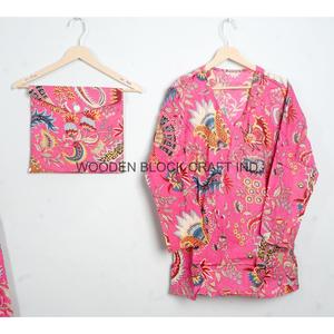 Conjunto de Pijama de Manga Larga con Cuello en V 100% Algodón para Mujer, Suave, Transpirable y Lavable a Máquina - Product Image 4