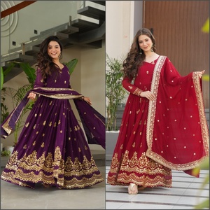 Most Attractive Indian Wedding Party Festival Wear Salwar Kameez with Fancy Zari <b>Sequins</b> Embroidery for Women - Product Image 2