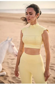 Conjunto Deportivo de 2 Piezas para Mujer, Cintura Alta Elástica, Transpirable, Ecológico, Reversible, Nailon/Cachemira, Secado Rápido, para Yoga - Product Image 2