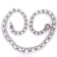 Collier tennis vintage pour homme en moissanite taille brillant 25 carats, argent sterling plaqué or blanc 14 carats, TISHYA DIAMOND, mariage