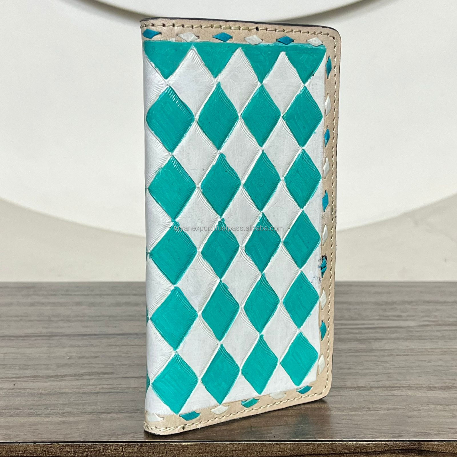 Turquoise & White Checkered
