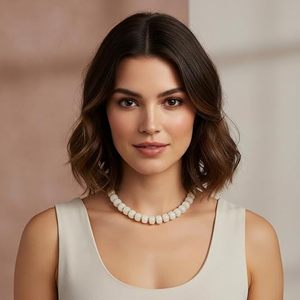 LILIE&WHITE Resin Chunky Beaded Necklace for Women Minimalistic Modern Statement Necklace Jewelry Accessories - Product Image 4