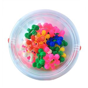 Blocs de construction en plastique flocons de neige dans un seau, ensembles de jouets éducatifs en plastique imbriqués, motricité et développement sensoriel - Product Image 5