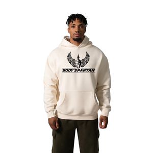 Sweat-shirt à capuche unisexe beige pour homme, en molleton épais, à manches longues, décontracté, athlétique, streetwear, pour la gym et l'entraînement - Product Image 1