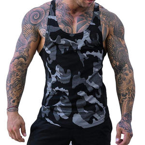 Camiseta sin mangas de cuello redondo para hombre, personalizada, de alta calidad, sostenible, de poliéster/algodón, acanalada, anti-bolitas, estilo urbano. - Product Image 5