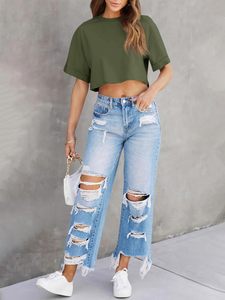 Crop top sans couture pour femme, protection solaire, évacuation de l'humidité, matière coton et polyester, respirant, écologique - Product Image 4