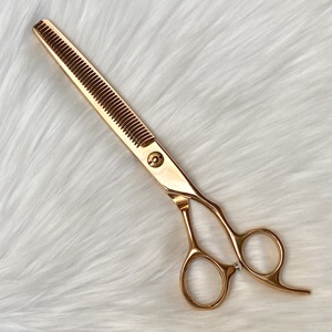 Tijeras de Entresacar de Acero Inoxidable Japonés de 7 Pulgadas, Color Rubio Rosado, para Uso con la Mano Derecha, Ideales para el Cuidado de Mascotas, Más Vendidas en 2022 - Product Image 2