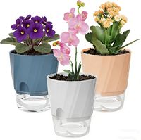 PIONEERA 4.7 6 8 Inch Pot Tanaman Self Watering dari Plastik PP, Penanam Bunga dengan Reservoir Air dan Irigasi Wick untuk Rumah dan Taman Dalam Ruangan