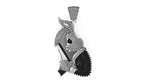 Good Quality Unique Design Jewelry Christmas Gift 1.00 CTS 10KT Gold Trending Gangsta Bunny VVS-VS Lab Grown Diamond Pendant - Product Image 3