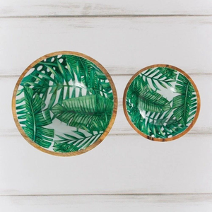 Mango Wood Serving <b>Platter</b> Set 3 Eco-friendly <b>Disposable</b> Bowls Natural Design for Home Snacks Chips Dips Dining Table Top Decor - Product Image 4