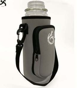 Adjustable Strap Zipper Closure Durable Neoprene Insulated Water Bottle Cooler Sleeve Shoulder Bag Design for Outdoor Activities - Product Image 1