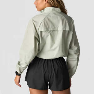 Chaquetas Deportivas Cortas Personalizadas 100% Nailon para Gimnasio, Entrenamiento, Running, Chaquetas Deportivas con Cierre para Mujer - Product Image 5