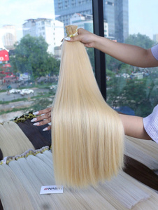 Extensiones de Cabello Humano Vietnamita 100% Real # 60 # 613 # 60ash # Cabello de Color Platino, Precio de Fábrica, Cutícula Completa Alineada - Product Image 4