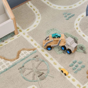 Alfombra Tejida a Mano, Diseño de Mapa de Carreteras y Cuentos de Ciudades, Alfombra Educativa para Niños, para Cuarto de Niños, Sala de Juegos e Interiores Montessori - Product Image 2
