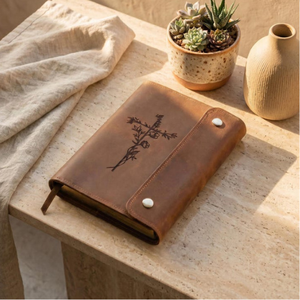 100% Genuine Leather Bible Cover Personalized Bible Case Custom Size Leather Bible <b>Sleeve</b> Bible Carrier Organizer - Product Image 5