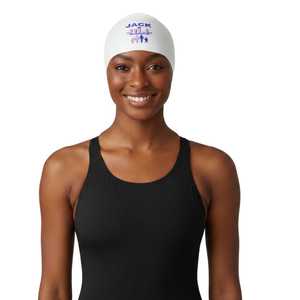 Gorro de Natación Blanco Jack and Jill, de Silicona, Impermeable, Elástico, Cómodo, Unisex, para Piscina y Entrenamiento - Product Image 3