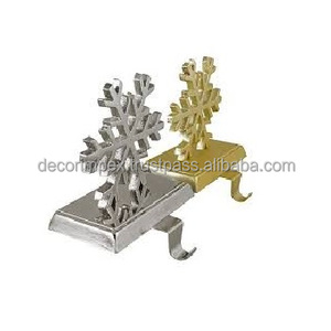 Lot de 2 crochets de bas argentés et dorés vous permet d'accrocher facilement des bas Porte-bas flocon de neige en fonte, - Product Image 1