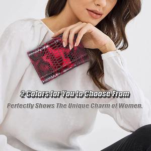 Cartera Corta de Cuero Genuino para Mujer, Diseño Vintage, Color Rojo Serpentina, Impermeable, con Ranuras para Tarjetas de Crédito - Product Image 6