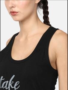Débardeur en coton noir pour femme avec imprimé « Take Care Of Mind Body & Spirit », col rond, style décontracté - Product Image 4