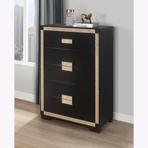 LIVELY Black/Gold <b>Chest</b> Dresser Elegant and Stylish <b>Storage</b> Solution - Product Image 4