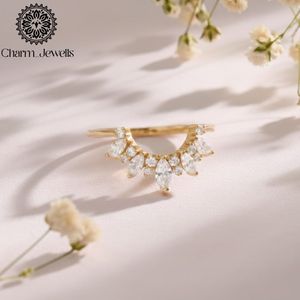 Anillo de Compromiso Charm Jewells con Moissanita Corte Marquesa en Forma de Flor, Engaste de Plata con Puntas, Clásico para Mujer, Certificado IGI, 3 GM - Product Image 4