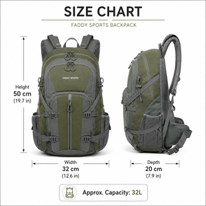 Sac à dos de randonnée personnalisé vert olive, gris anthracite, noir, multi-compartiments, grande capacité, sac de voyage, marque privée - Product Image 6
