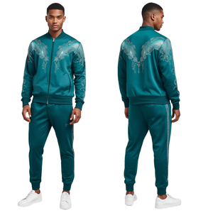 Chándal de Cristal Aurora con Pedrería para Hombre, Ropa Casual de Moda, Precio de Mayoreo en Oferta - Product Image 1