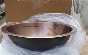 Lavabo de Cobre Delicate Metals DS-167 con Acabado Cobre Antiguo, Redondo de 40CM, para Baños de Lujo - Product Image 1