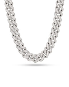 Exclusiva Cadena Cubana de Plata de Ley 925 con Moissanita de Brillo Intenso, Collar de Lujo Estilo Hip Hop para Fiestas y Eventos de Moda - Product Image 3