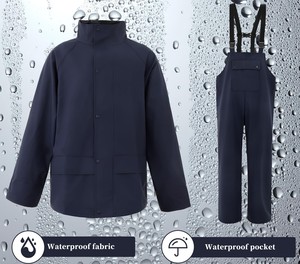 ชุดกันฝนกันน้ำสุดเทรนดี้พร้อมกางเกงเอี๊ยมและเสื้อแจ็คเก็ตสะท้อนแสง ชุดกันฝนสำหรับขี่มอเตอร์ไซค์สุดเท่ อุปกรณ์กันฝนสำหรับเล่นกีฬากลางแจ้งสำหรับผู้ชายและผู้หญิง - Product Image 4