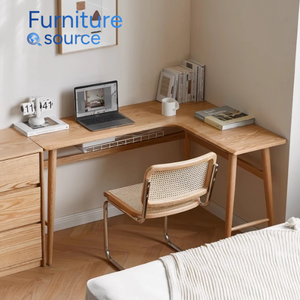Modern L-Shaped <b>Workstation</b> Premium Wood Surface with Metal Frame Comfortable Office <b>Desk</b> From Reliable Vietnamese Factory - Product Image 2