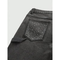 Short en jean tissé droit pour femme, taille mi-haute, en coton, avec fermetures éclair, coupe ample, pour l'hiver