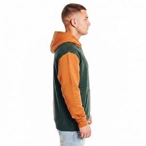 Sudadera con Capucha Personalizada para Hombre, Color Naranja y Verde, Felpa, Mezcla de Poliéster/Algodón, Capucha con Cordón, Bolsillo Canguro, Manga Larga - Product Image 6