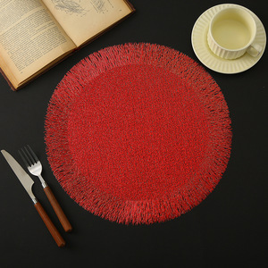Manteles Individuales Redondos Dorados Tabletex para <span class=keywords><strong>Mesa</strong></span> de Comedor, Manteles Individuales Metálicos de <span class=keywords><strong>Vinilo</strong></span> Prensado, Manteles para Decoración de Bodas y Fiestas - Product Image 4