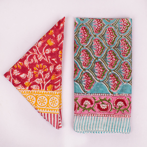 Bandanas en popeline de coton naturel artisanal imprimé au bloc, motifs floraux et géométriques attrayants, doux et confortables, de Cow Girl-Boy Craftjaipur - Product Image 5