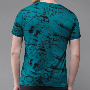 T-shirt en tissu éponge pour homme, coupe classique, polyester/coton, manches courtes, design personnalisé, impression par sublimation haute qualité - Product Image 2