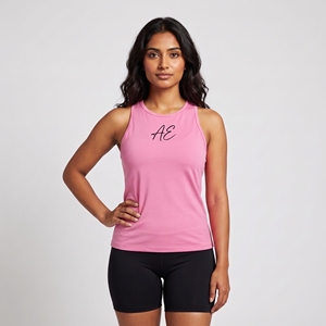 Débardeur noir pour femme, 95% coton, 5% élasthanne, imprimé sur le devant, respirant, tricoté, sportif, col rond, coupe classique - Product Image 6