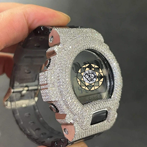 Reloj Deportivo Personalizado con Incrustaciones de Moissanita, Acero Inoxidable, Pantalla Analógica, Movimiento Quaiz, de Lujo para Hombre - Product Image 2