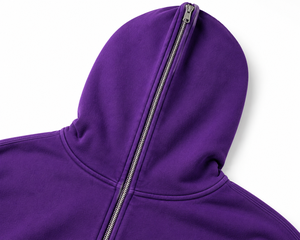 Sudadera con Capucha para Hombre, 100% Algodón, Estilo Urbano Casual, Diseño de Redes, Alta Calidad, Personalizable con Logotipo, Color Morado - Product Image 4