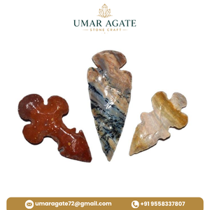 Puntas de Flecha de Ágata Pulida Hechas a Mano, Forma Triangular, Imitación Antigua, Piedras Artesanales, Decoración Coleccionable - Product Image 3