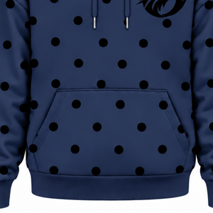 <b>Navy</b> Blue Black Polka Dot <b>Women</b> Pullover <b>Hoodie</b> Oversized Fleece Hooded Sweatshirt Drawstring Long Sleeve Kangaroo Pocket - Product Image 6