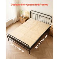 Planche de matelas pliable Queen Size avec bords arrondis et conception anti-affaissement - Planche Bunkie 76,8 x 58,3 po en contreplaqué et sangle en nylon