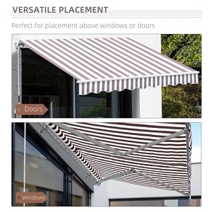 Tenda da Sole Retrattile Manuale 3x2,4m Marrone con Apertura a Manovella Facile per Patio, Terrazza e Giardino, Protezione UV - Product Image 5