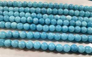 Cuentas de Jade Malayo Azul, Lisas y Redondas, Piedras Preciosas Naturales para la Fabricación de Joyería DIY, Venta al Por Mayor - Product Image 4