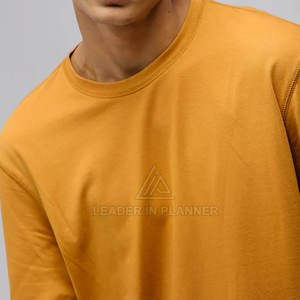 Camiseta personalizada de algodón 100% para hombre, corte holgado, estampada, de manga larga, para venta en línea, bajo pedido mínimo. - Product Image 5