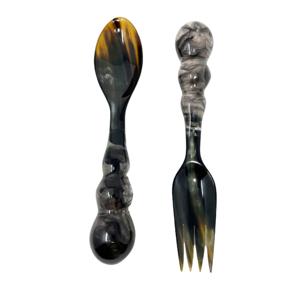Utensilios para Ensalada Hechos a Mano, Ecológicos, Recubiertos de Resina, Aptos para Lavavajillas, 11 Pulgadas, Modernos, para Cocina, Hechos en India - Product Image 1